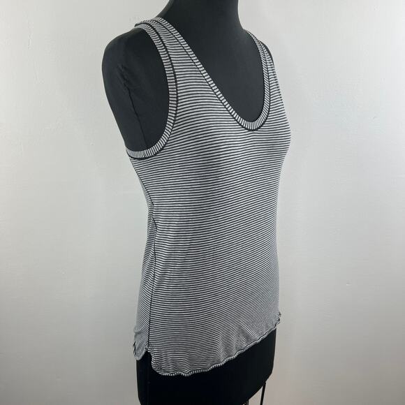 LULULEMON Black White Striped Sleeveless Scoop Neck Pullover Athletic Tank Top 4 - Picture 5 of 5